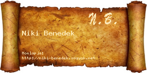 Niki Benedek névjegykártya