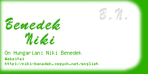 benedek niki business card